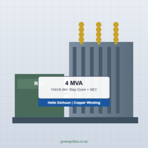 4 MVA Step Down Transformer 11kV/6.6kV with NEC on 6.6kV Side